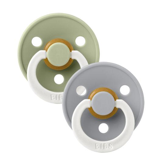 2 Ciucci Bibs Notte Symmetrical  - Colour Pacifier - Salvia e Grigio Nuvola - Apple Pie