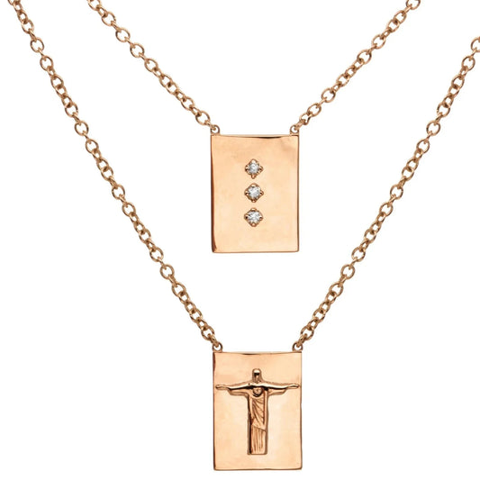 Collana scapolare Corcovado in argento 925 placcato oro Thais Bernardes