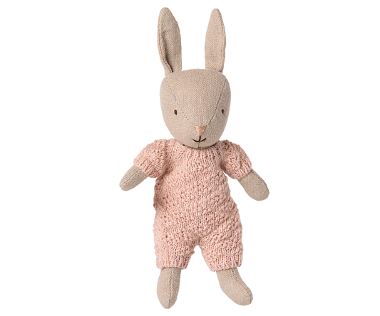 Coniglietta Maileg micro color sabbia con completo rosa antico