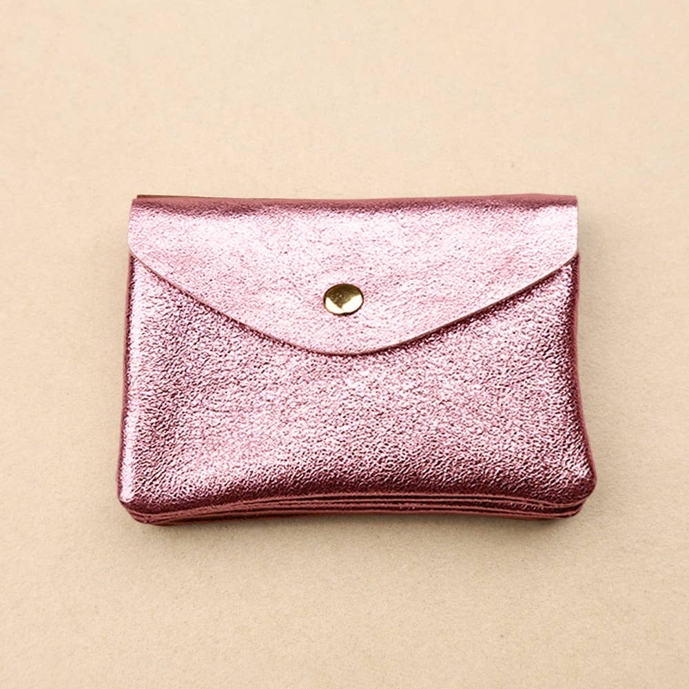 Les Cleias Portafoglio Twin S in Pelle Iridescente – Fucsia
