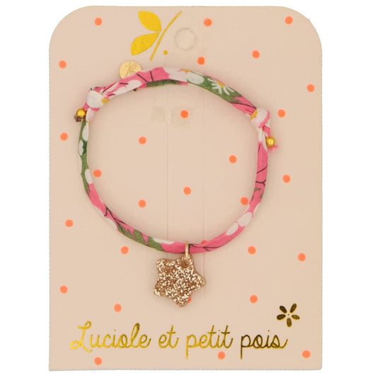 Braccialetto Liberty Betsy Peonia con stella oro - Apple Pie