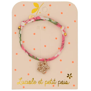 Braccialetto Liberty Betsy Peonia con stella oro - Apple Pie