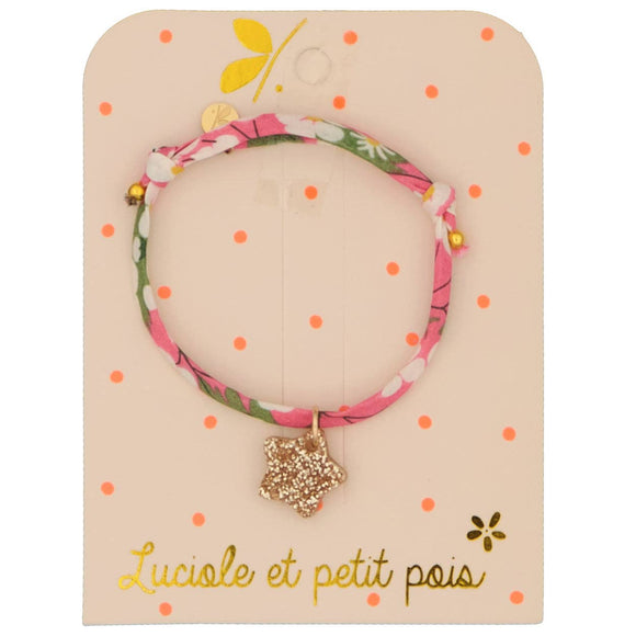 Braccialetto Liberty Betsy Peonia con stella oro - Apple Pie