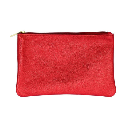 Les Cleias Pochette in Pelle Iridescente con Zip – Argento