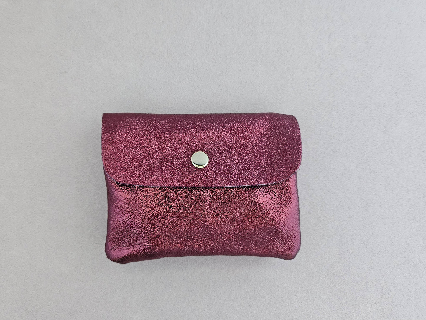 Metallic leather Kangoo wallet: Turquoise