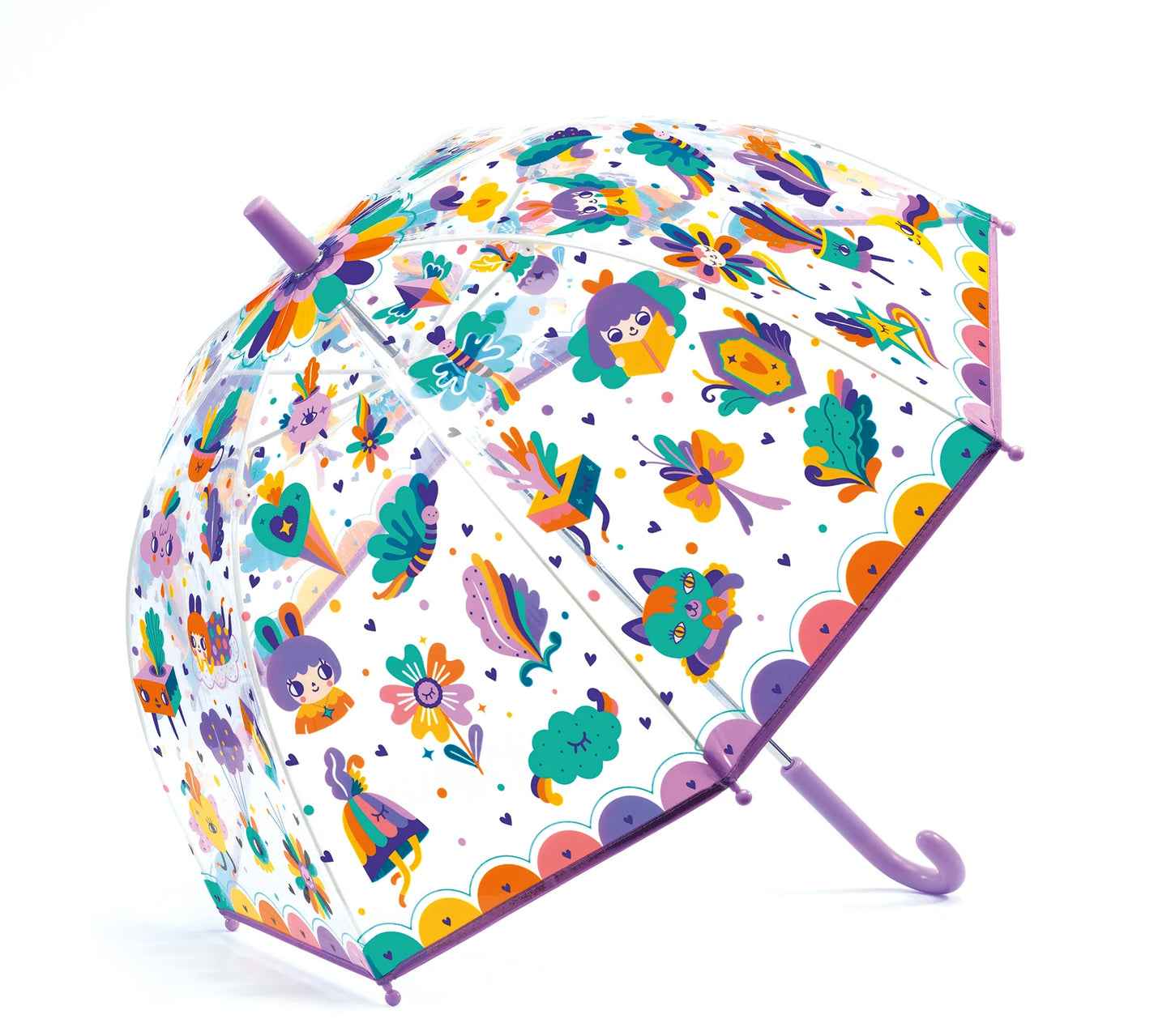 Ombrello Djeco Pop Rainbow trasparente taglia Medium per bambini