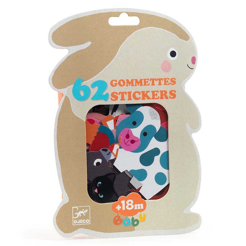 Stickers riposizionabili Djeco animali della fattoria per bambini 18 mesi