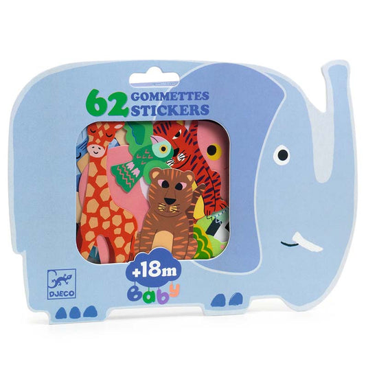 Stickers riposizionabili Djeco animali della savana per bambini da 18 mesi