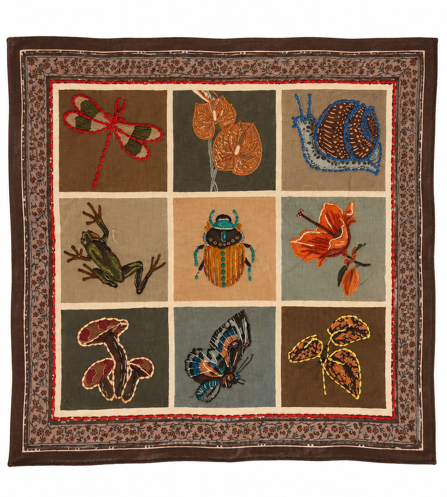 Vismaya – Bandana Brown in Cotone Ricamata (Marrone)
