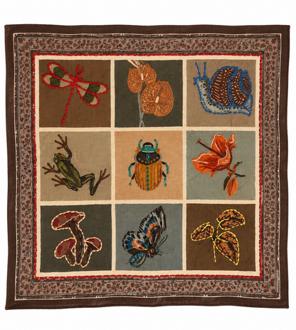 Vismaya – Bandana Brown in Cotone Ricamata (Marrone)