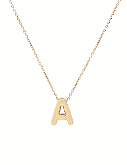 Collana Iniziale Lettera Balloon in Acciaio Dorato – Personalizzabile A–Z