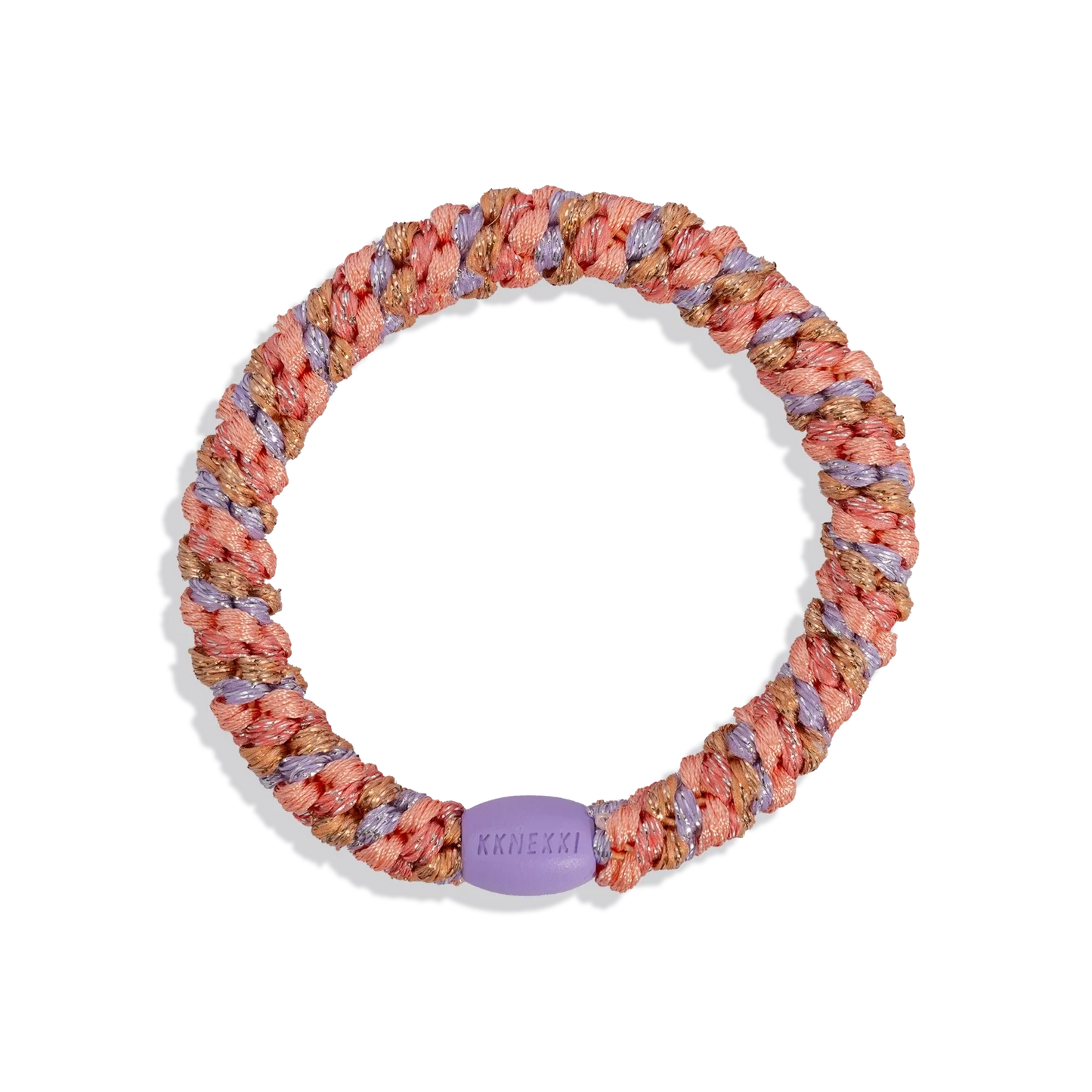 Elastico per capelli KKNEKKI Mix Coral Dusty Lavender Glitter intrecciato