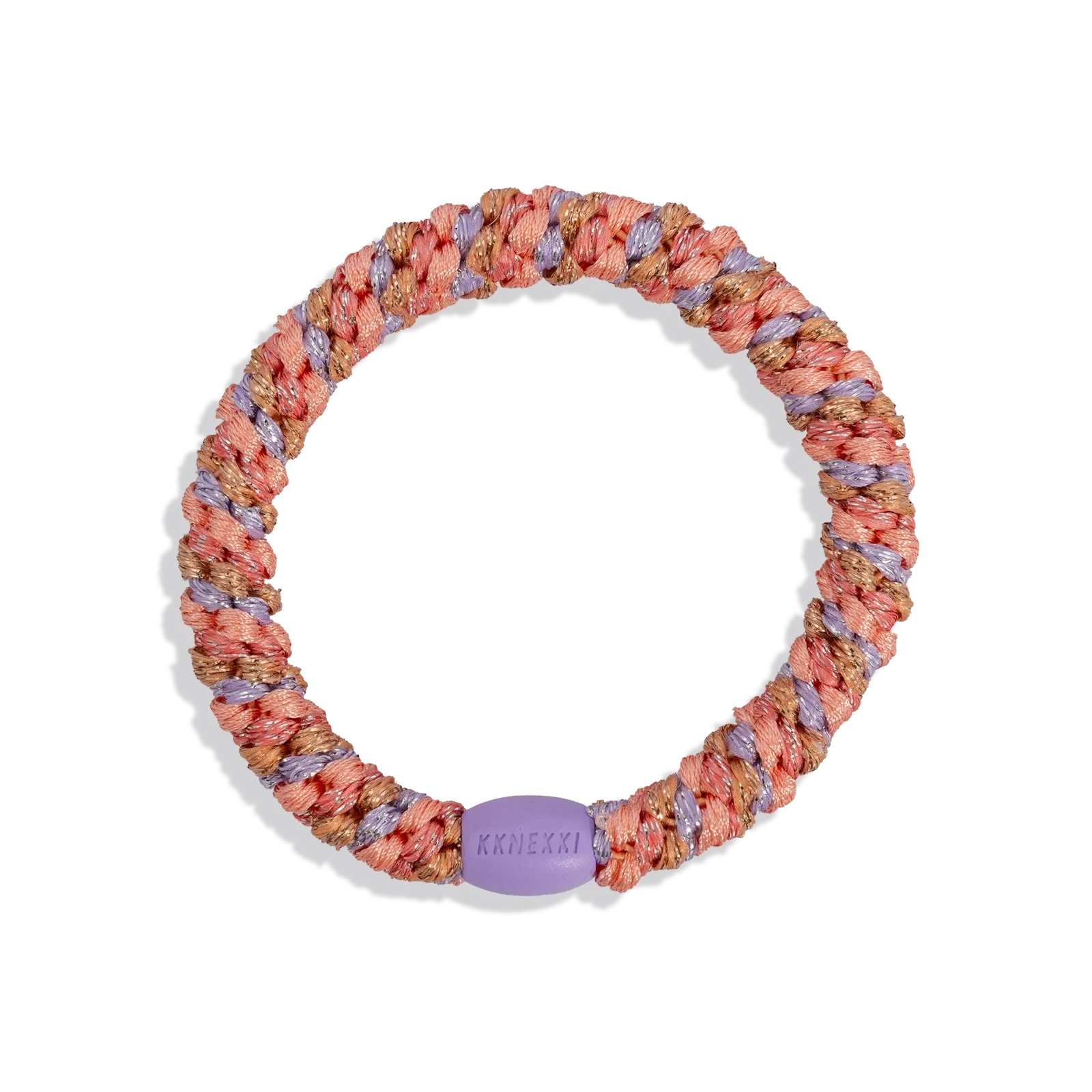 Elastico per capelli KKNEKKI Mix Coral Dusty Lavender Glitter intrecciato