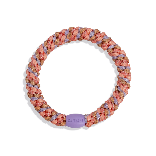 Elastico per capelli KKNEKKI Mix Coral Dusty Lavender Glitter intrecciato