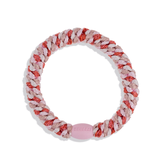 Elastico per capelli KKNEKKI Mix Pomerant Pink Glitter rosa brillante intrecciato