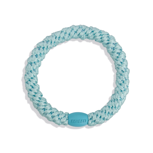 Elastico per capelli KKNEKKI Seafoam Breeze verde acqua intrecciato