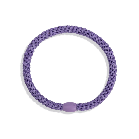 Elastico per capelli KKNEKKI slim lilla glitter originale su sfondo bianco