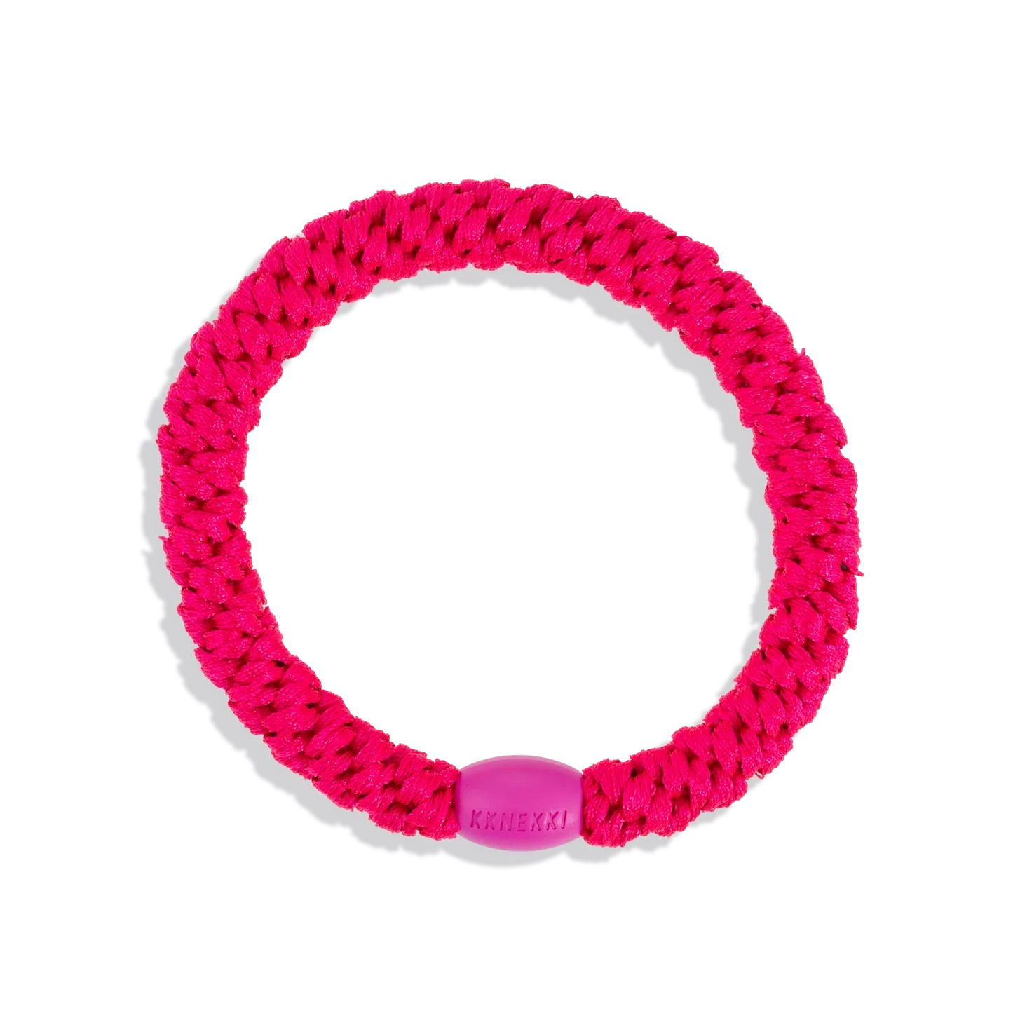Elastico per capelli KKNEKKI Strong Pink rosa acceso intrecciato antistrappo