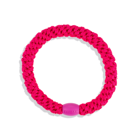 Elastico per capelli KKNEKKI Strong Pink rosa acceso intrecciato antistrappo