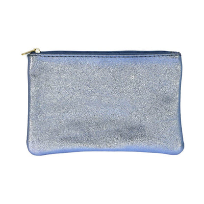 Les Cleias Pochette in Pelle Iridescente con Zip – Argento