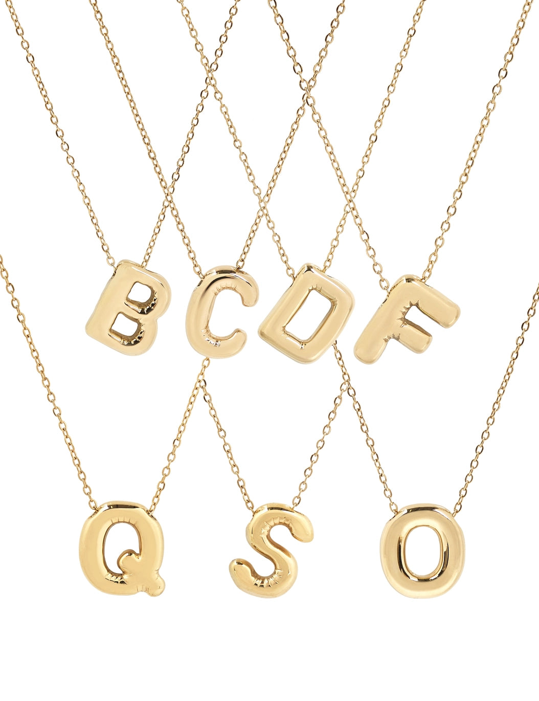 Collana Iniziale Lettera Balloon in Acciaio Dorato – Personalizzabile A–Z