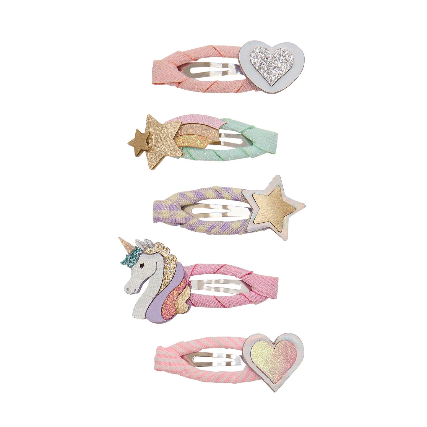 Fermagli clic clac bambina unicorno Mimi & Lula glitter pastello