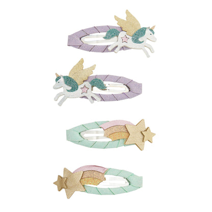 Fermagli clic clac unicorno bambina Mimi & Lula glitter pastello