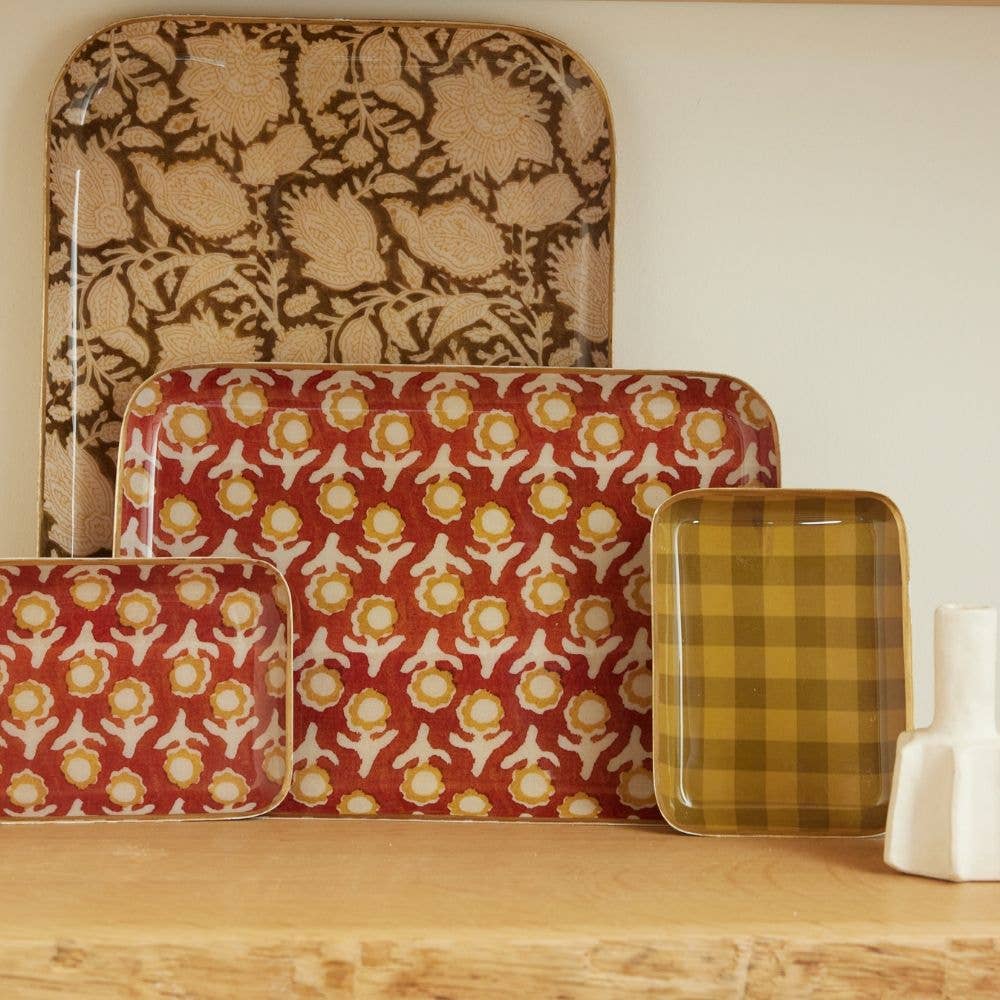 Vassoio Bohemian Chic Isha Squirrel con fiori smaltati – 15,5×11,5 cm