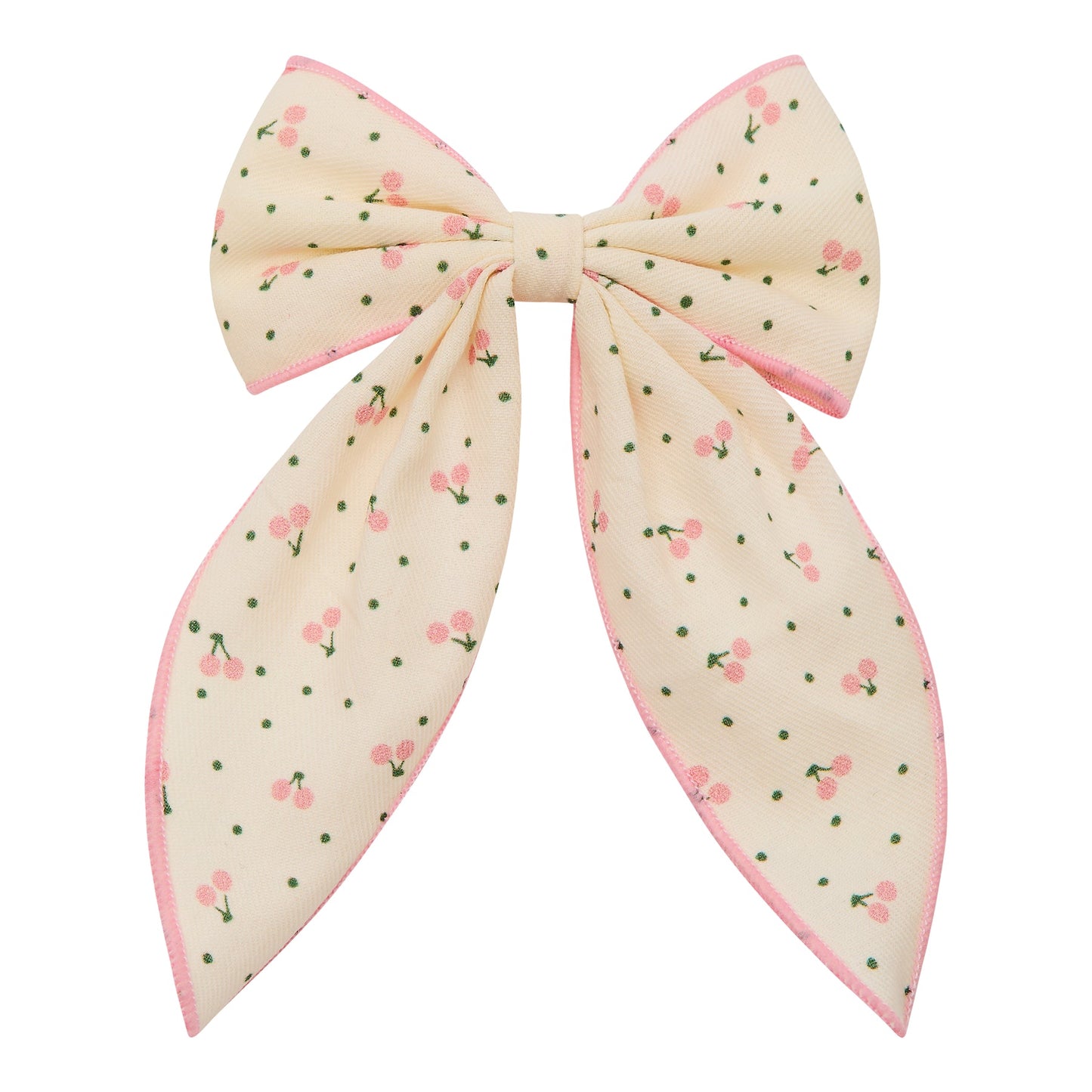 Fiocco capelli bambina Mimi & Lula con stampa ciliegie e bordi rosa