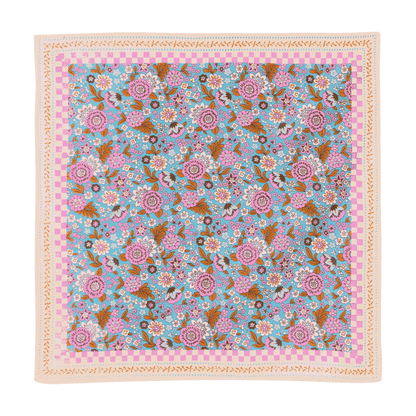 Maxi foulard 100x100 cm boho chic Bonheur du Jour Amaia Turquoise