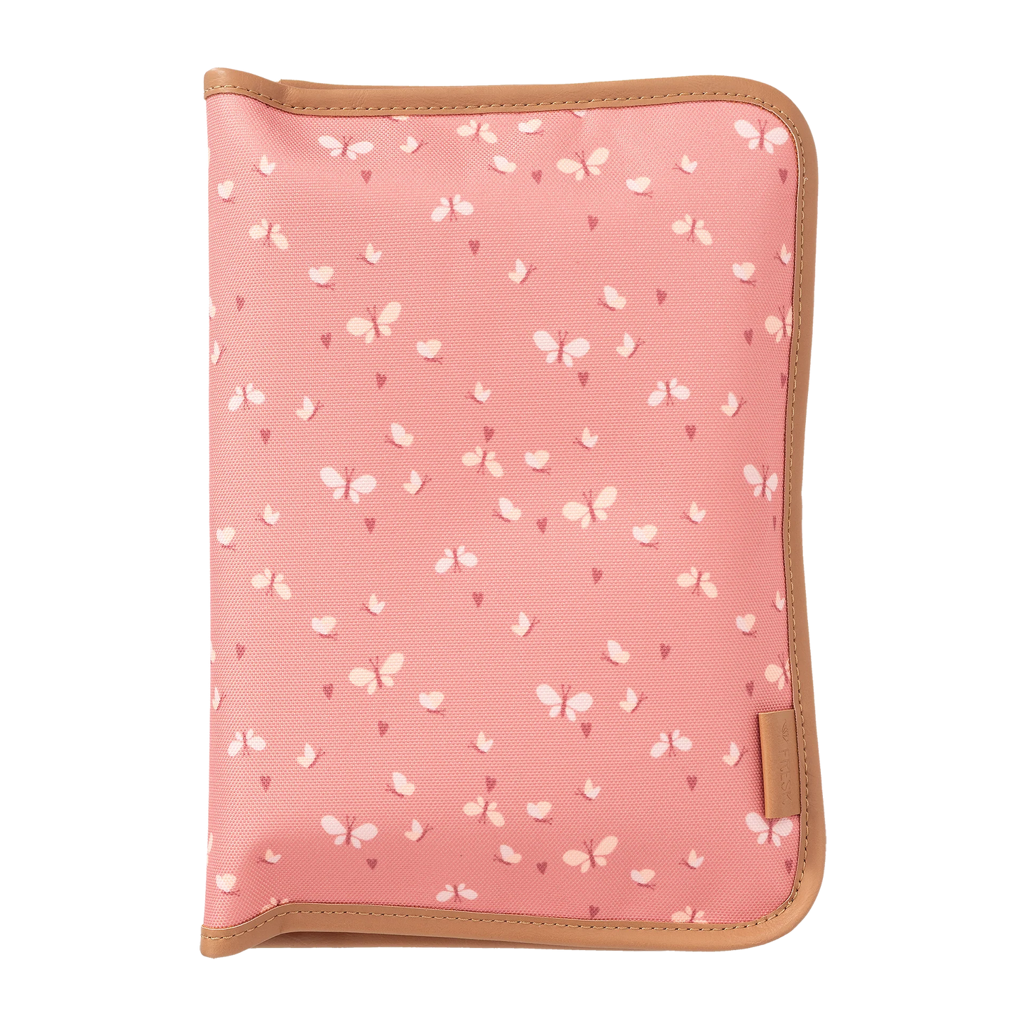 Fresk fasciatoio portatile Butterfly rosa con materassino cambio impermeabile e tasche interne per pannolini e salviette