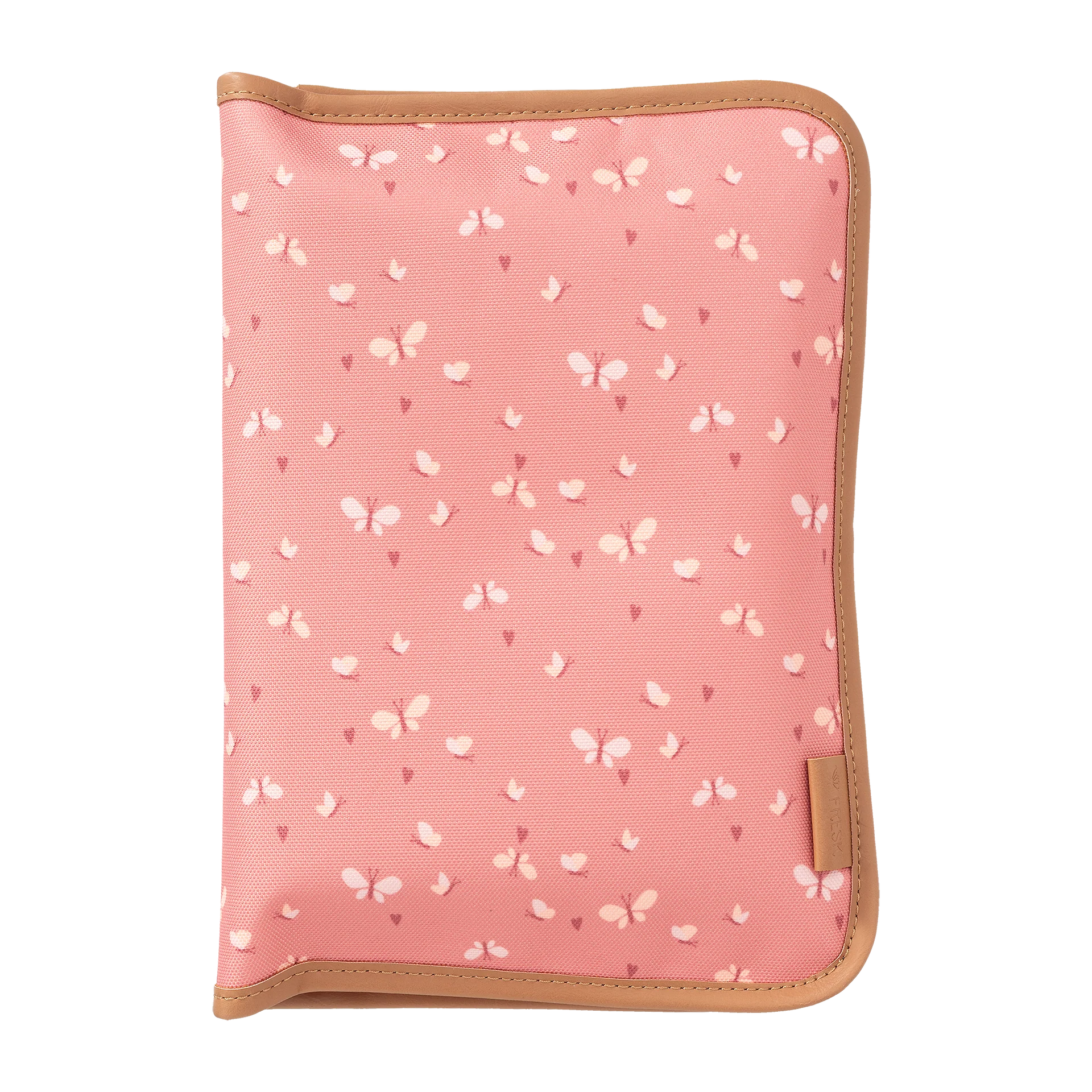 Fresk fasciatoio portatile Butterfly rosa con materassino cambio impermeabile e tasche interne per pannolini e salviette