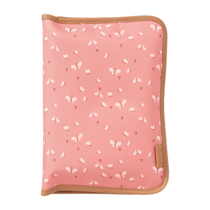 Fresk fasciatoio portatile Butterfly rosa con materassino cambio impermeabile e tasche interne per pannolini e salviette