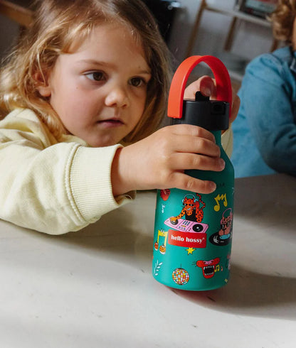 Borraccia Hello Hossy Disco Roar 350ml usata da bambino a scuola