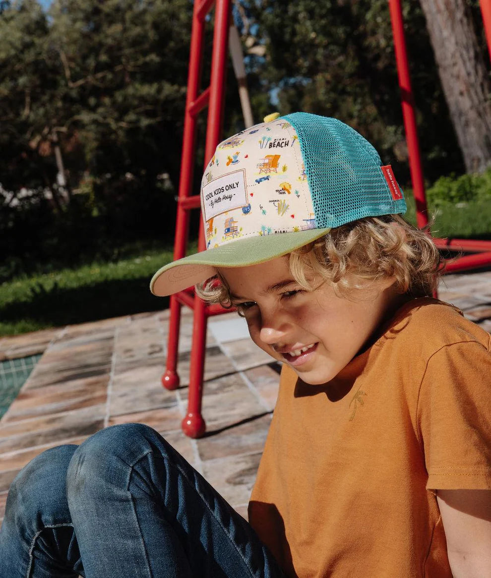 Cappellino Hello Hossy Miami Beach con visiera curva