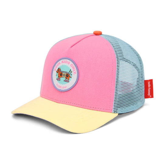 Cappellino trucker bambino Hello Hossy Stereo Dog con patch ricamato
