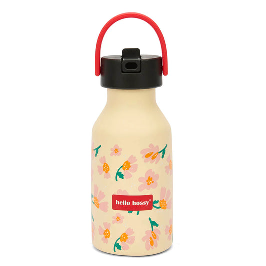 Borraccia bambini Hello Hossy Springtime 350ml in acciaio inox con cannuccia
