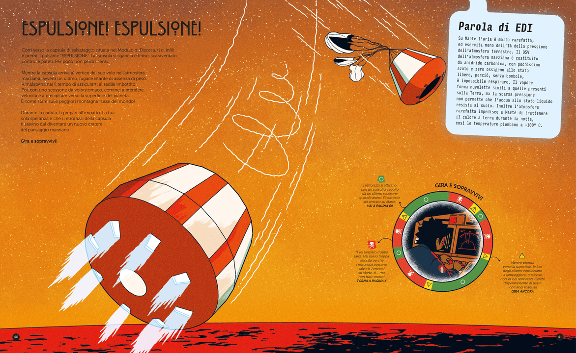 Libro-Gioco Bambini “Gira e Sopravvivi – Sperduto nello Spazio” | Avventura Interattiva