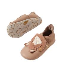 Bobux Soft Sole Peeking Puppy Warm Taupe – Babbucce in Pelle per Neonati e Primi Passi