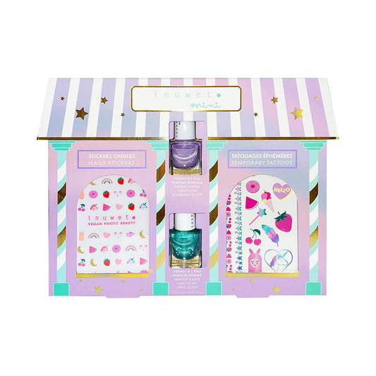 Cofanetto Inuwet My Little Beauty House con smalti, stickers e tattoo per bambine