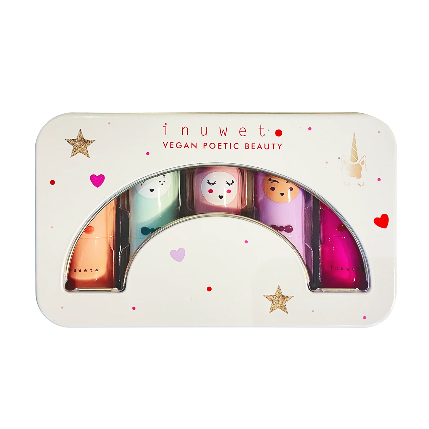 Cofanetto Inuwet Rainbow Deluxe Box con 5 burrocacao profumati per bambine