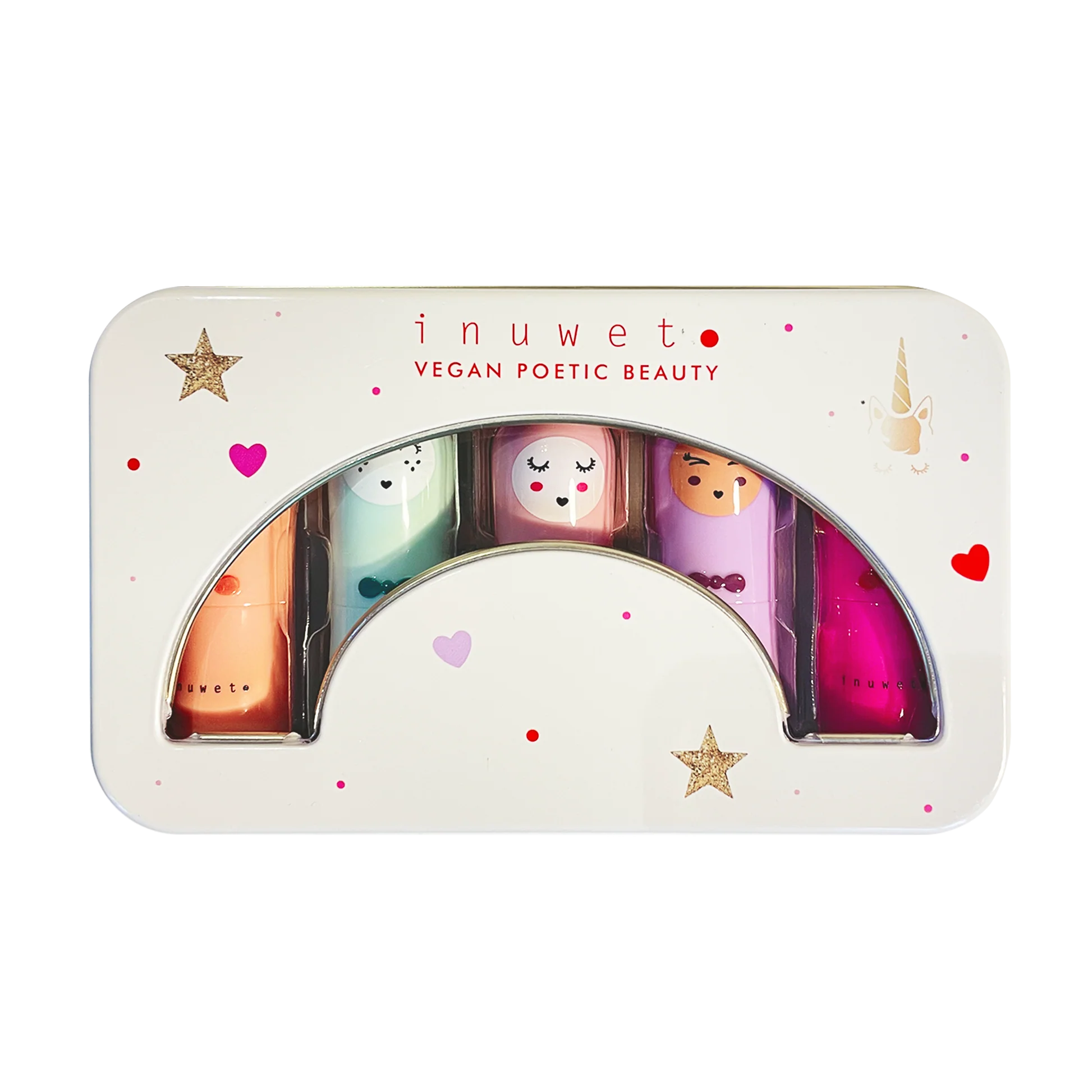 Cofanetto Inuwet Rainbow Deluxe Box con 5 burrocacao profumati per bambine