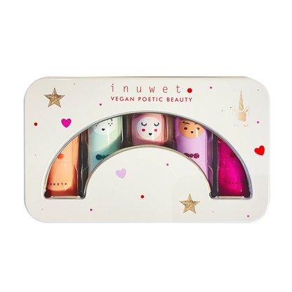 Cofanetto Inuwet Rainbow Deluxe Box con 5 burrocacao profumati per bambine
