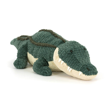Peluche Jellycat Allexi Alligator verde con muso lungo e coda flessibile