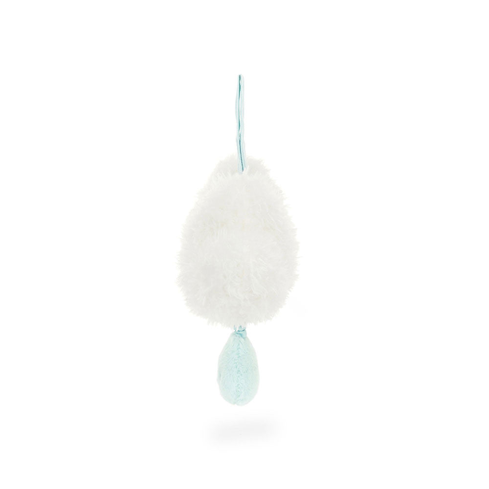 Dettaglio goccia blu Jellycat Amuseables Cloud Musical Pull con melodia