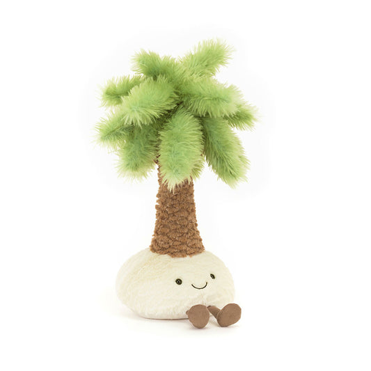 Peluche Jellycat Amuseables Pammie Palm Tree con tronco marrone e foglie verdi