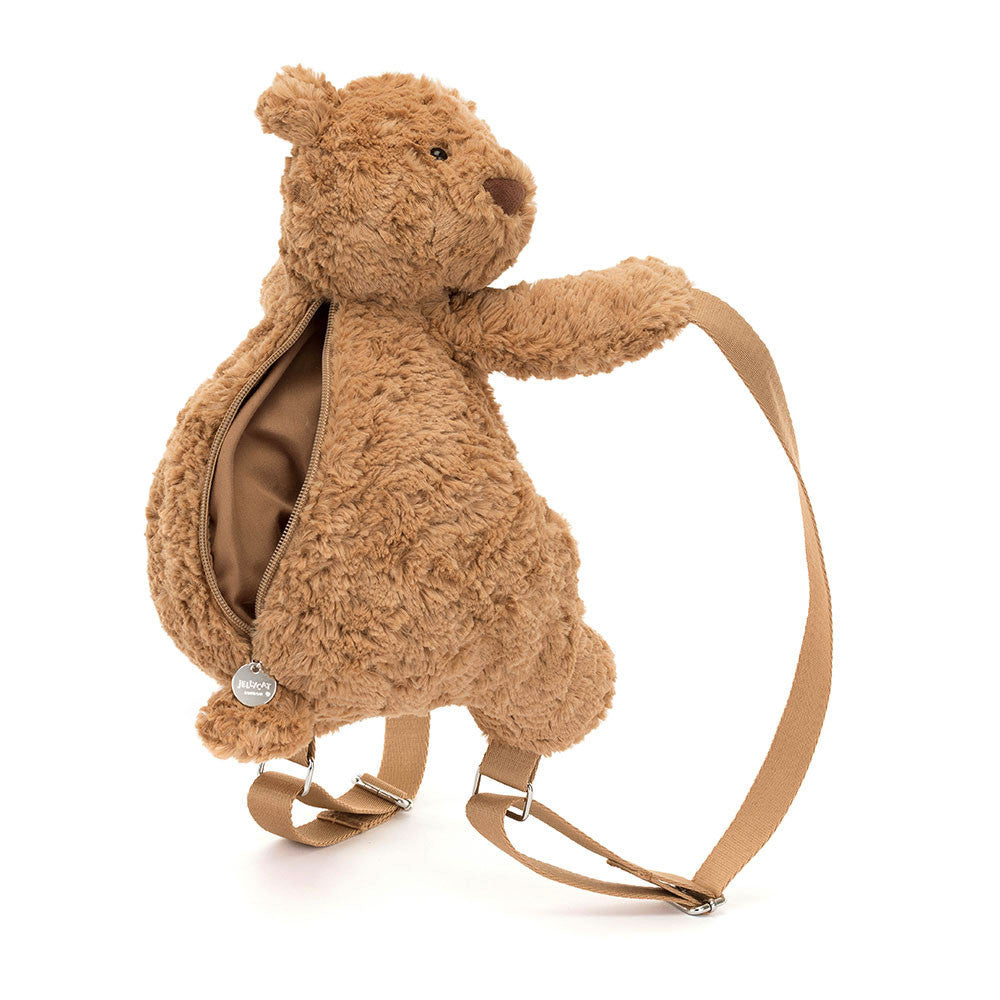 Zainetto peluche Jellycat Bartholomew Bear color caramello vista frontale