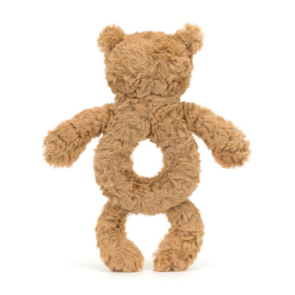 Retro sonaglio Jellycat Bartholomew Bear Ring Rattle con forma ad anello