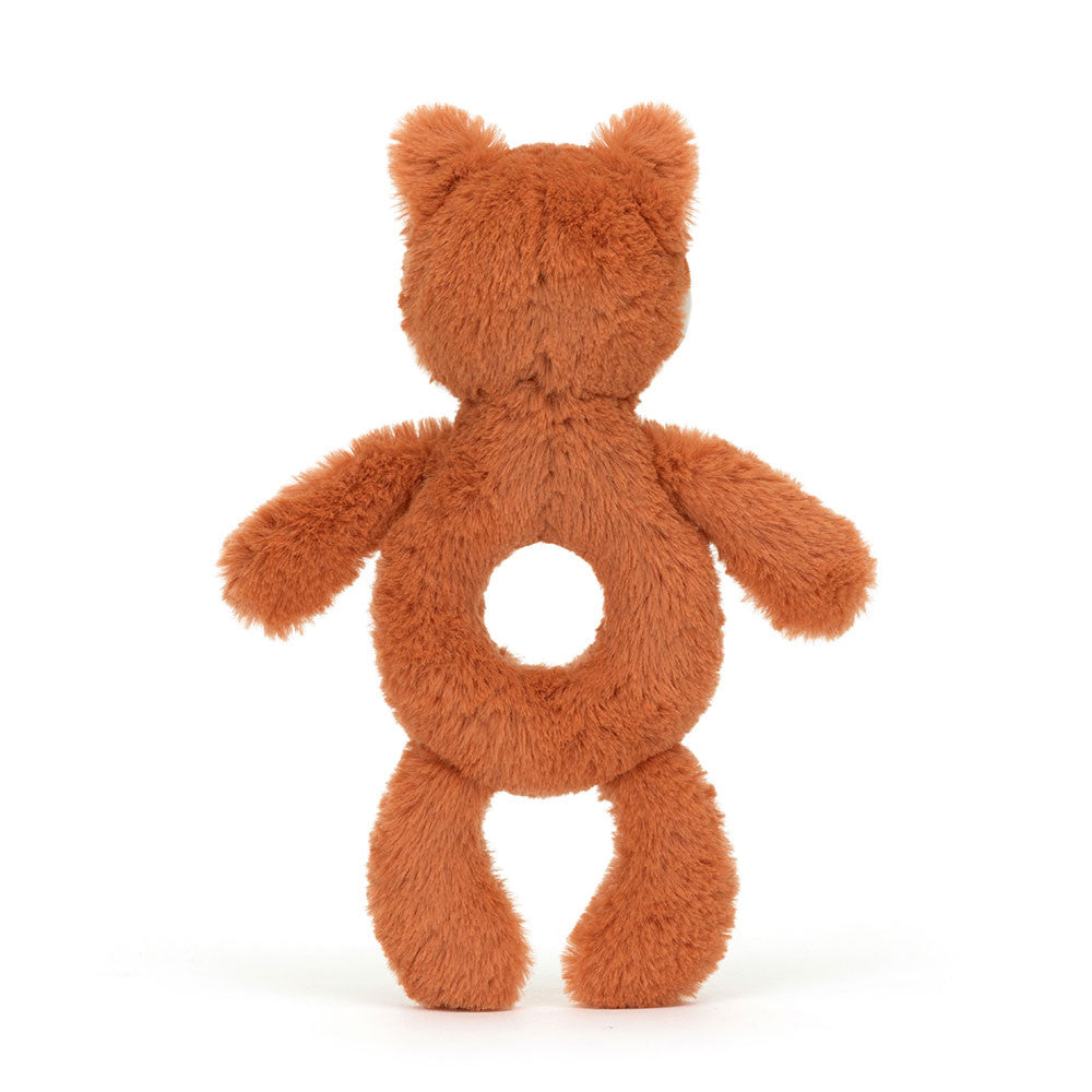 Retro sonaglio Jellycat Bashful Fox Cub Ring Rattle con forma ad anello