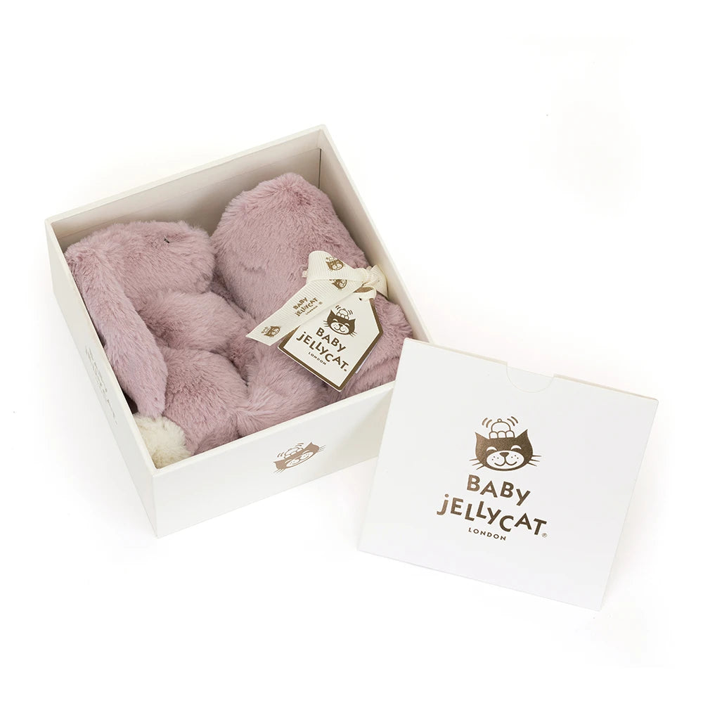 Jellycat Bashful Luxe Bunny Rosa Soother doudou coniglietto morbido per neonato
